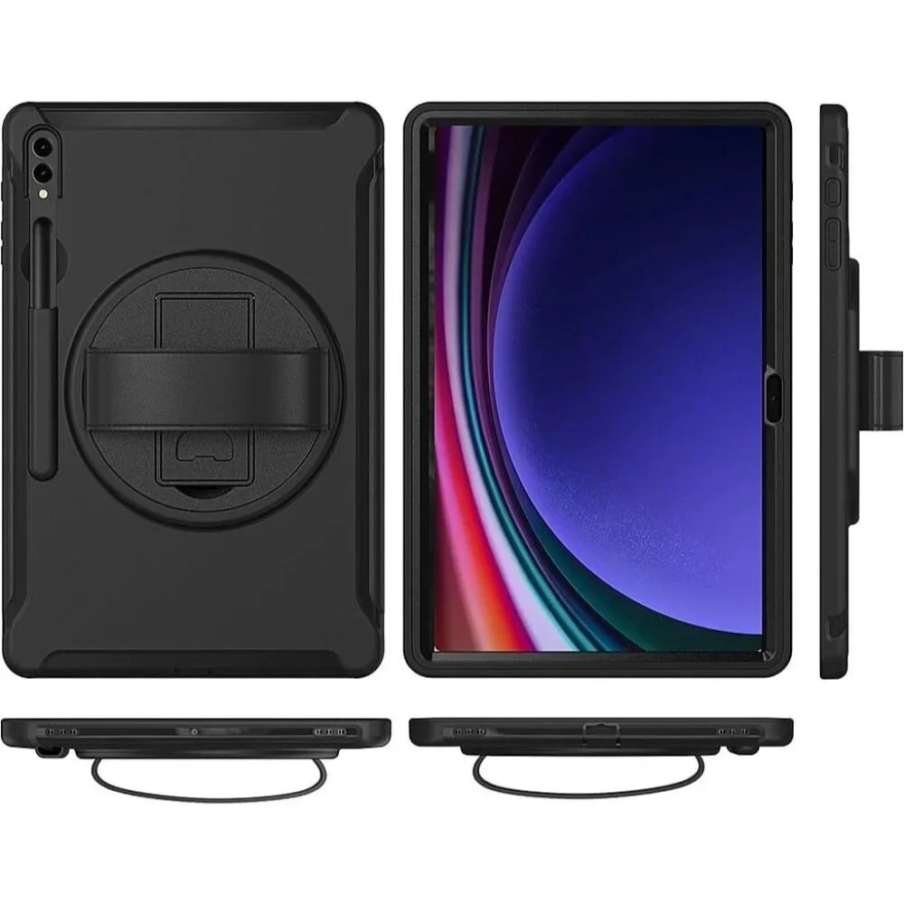 SaharaCase Protection Hand Strap Case for Samsung Galaxy Tab S9+ / S10+ -‎ Black